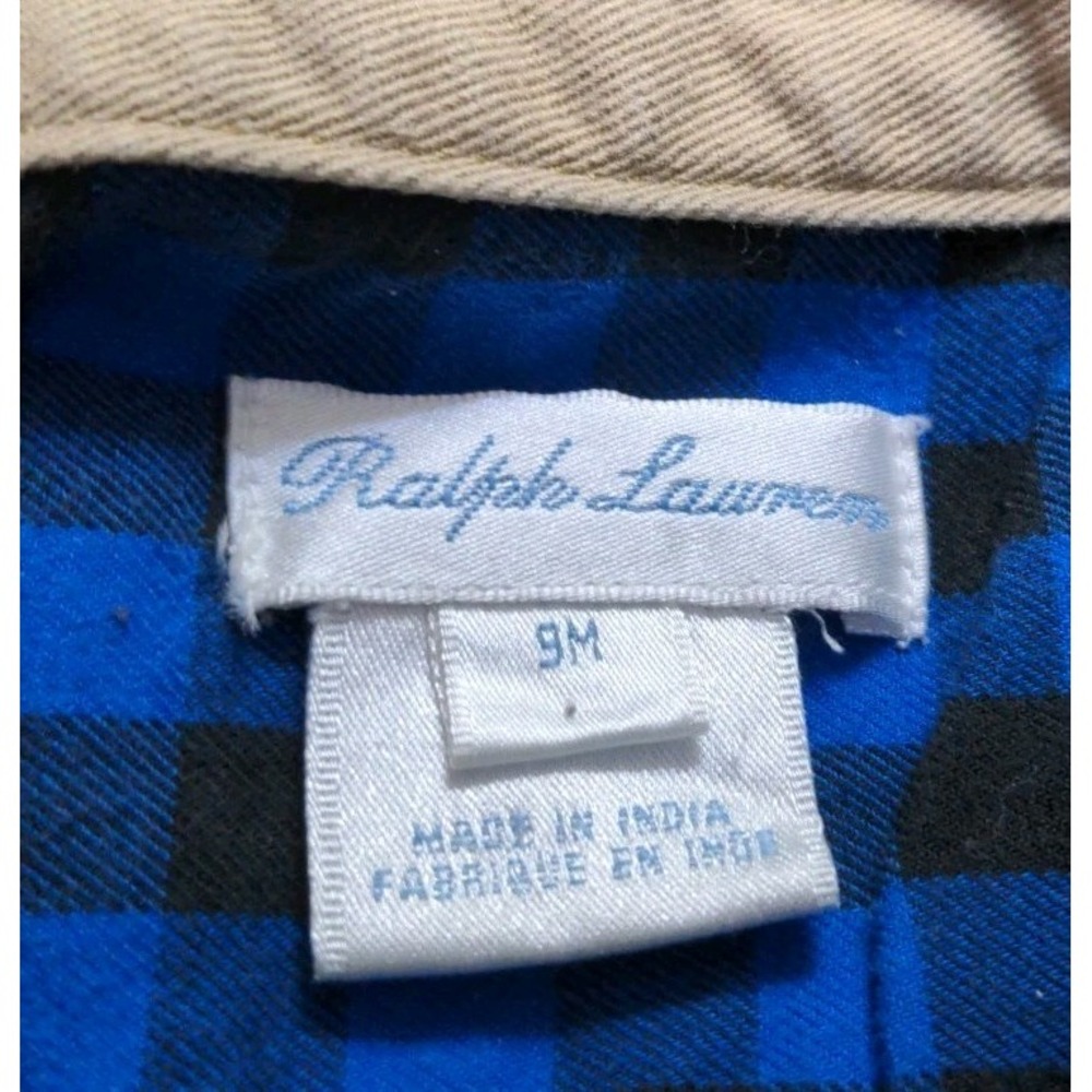 Ralph Lauren Boys Long Sleeve Shirt 9 Months Plaid Preppy Button Down‎ Cotton - Picture 3 of 6
